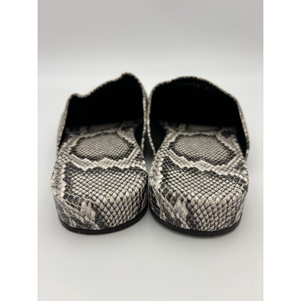 Balenciaga Cosy BB Mules Snake Grey Cream Size 37 / 7 Square Toe Luxury Logo - Picture 6 of 15